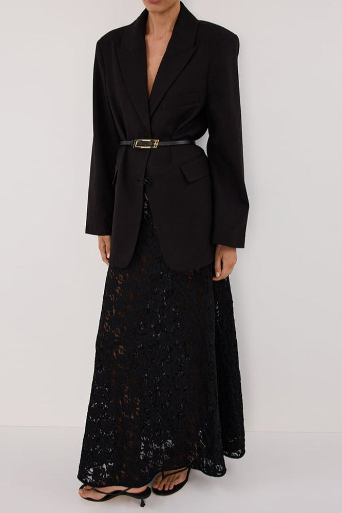 Sheer Lace Bodycon Maxi Skirt