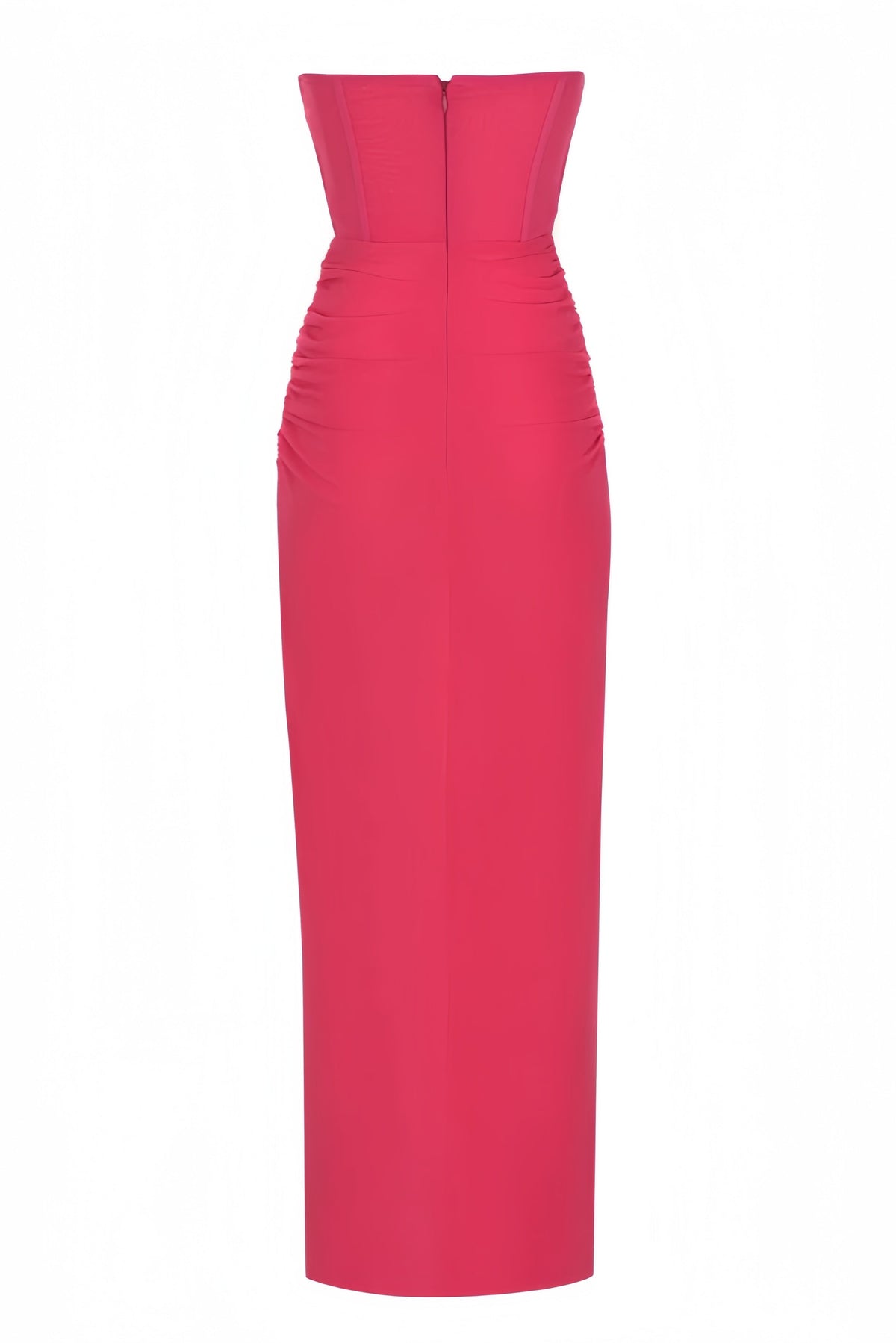 Amabel Solid Corset Split Maxi Dress-Pink - View 5