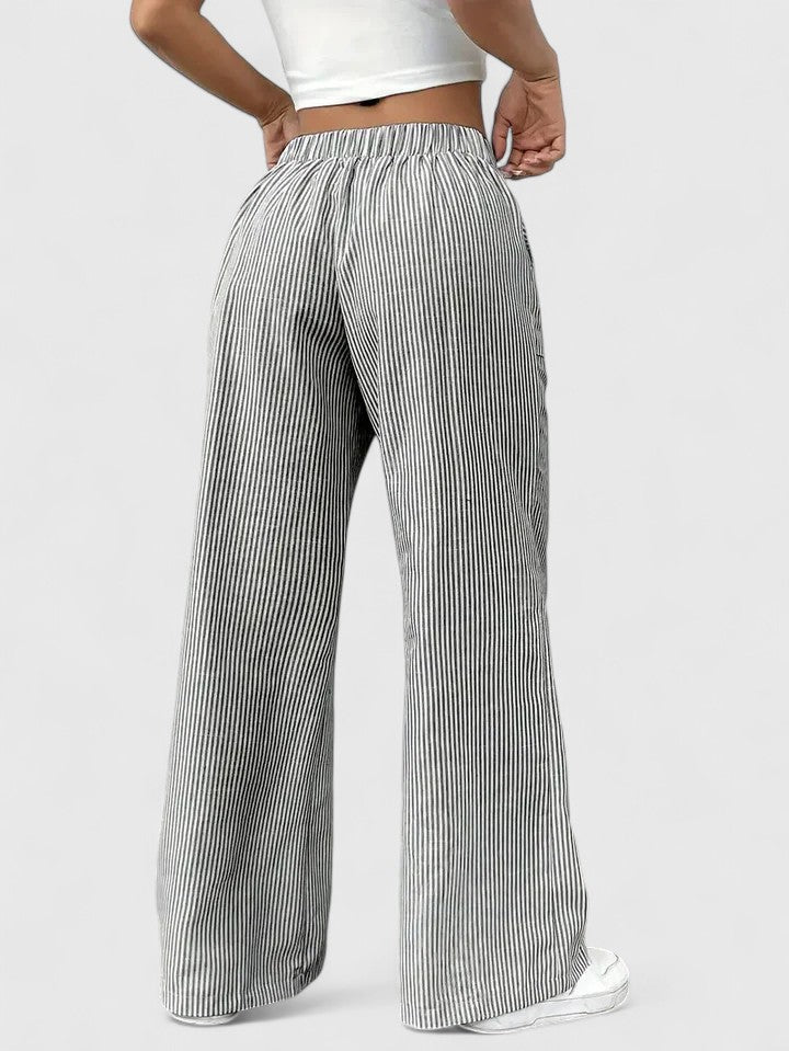 High Waist Striped Wide Leg Pants 13