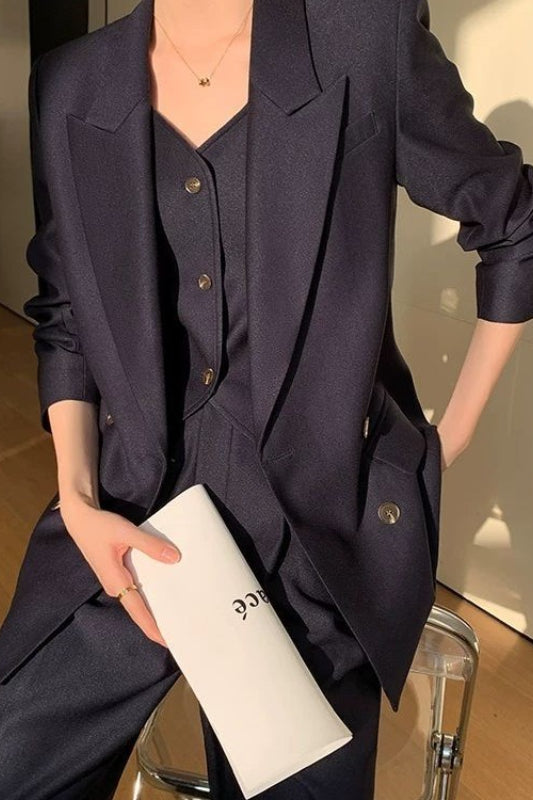 Relaxed Fit Tailored Suit Three Piece Set