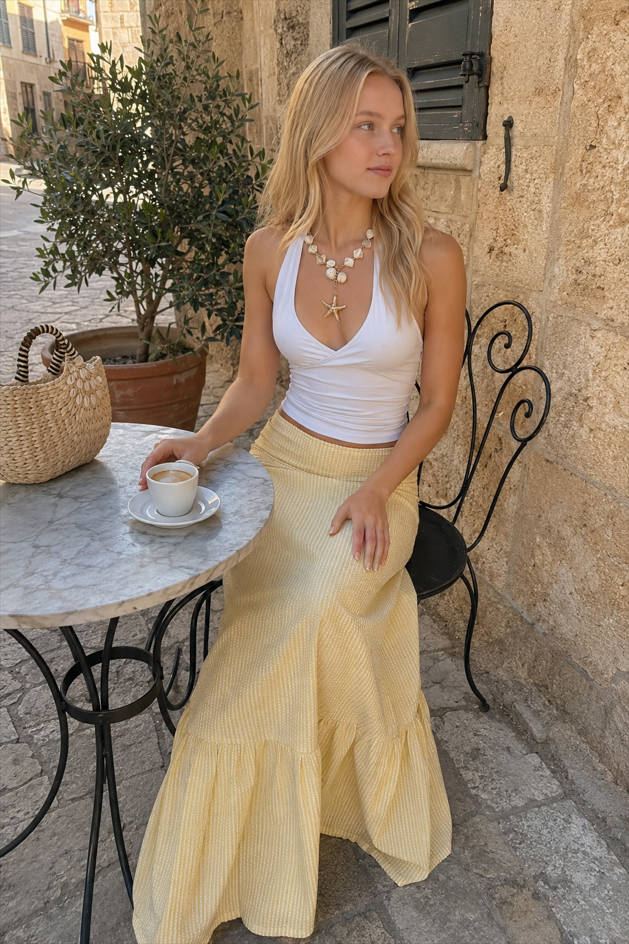High-Waisted Striped Skirt