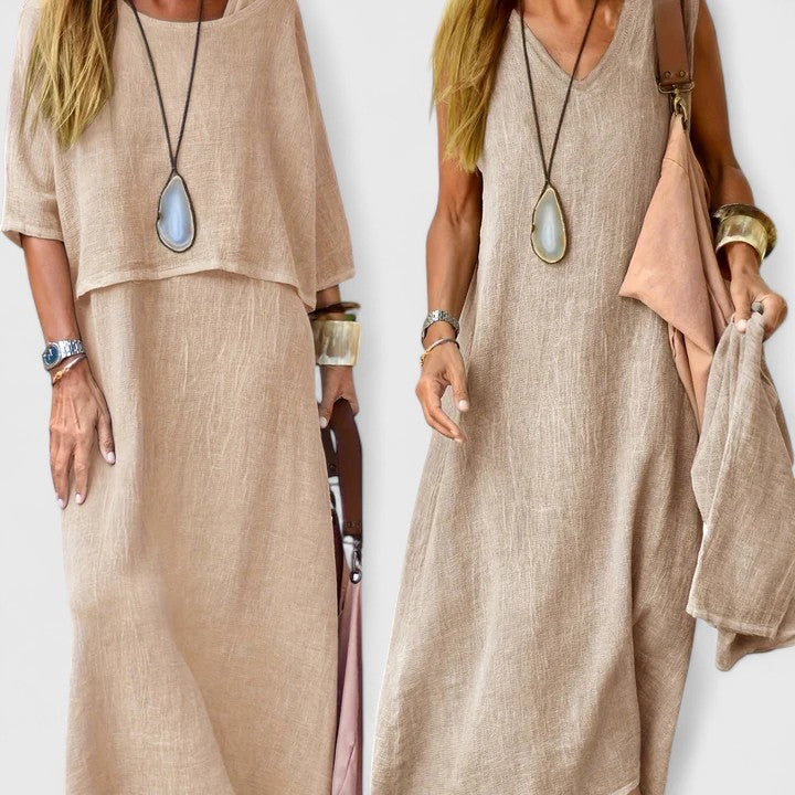 Batwing Sleeve Top and Maxi Skirt Two Piece Set 3