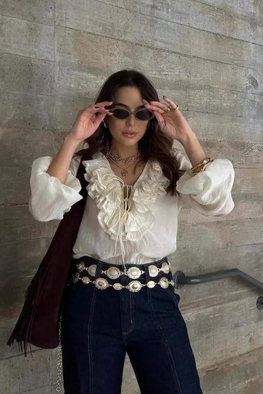 Unique Chiffon Tie Blouse