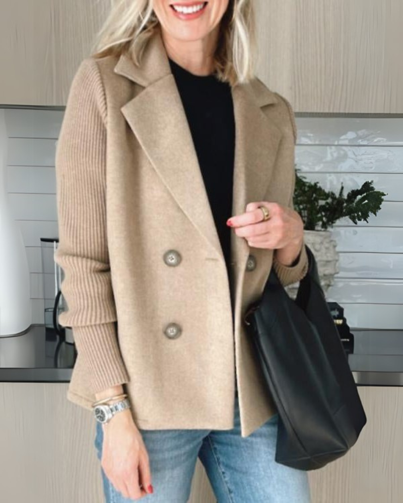 Ribbed Sleeve Drop Shoulder Knit Top 3