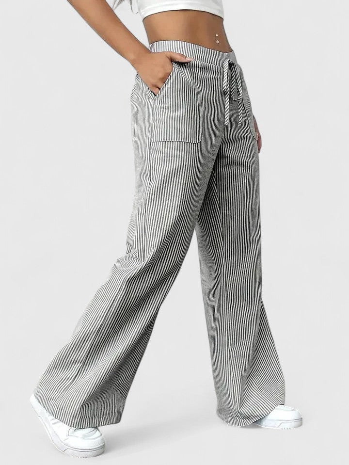 High Waist Striped Wide Leg Pants 14