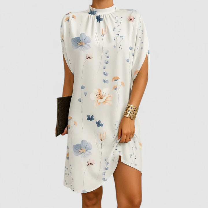 Ruched Mock Neck Sleeveless Shift Dress 4