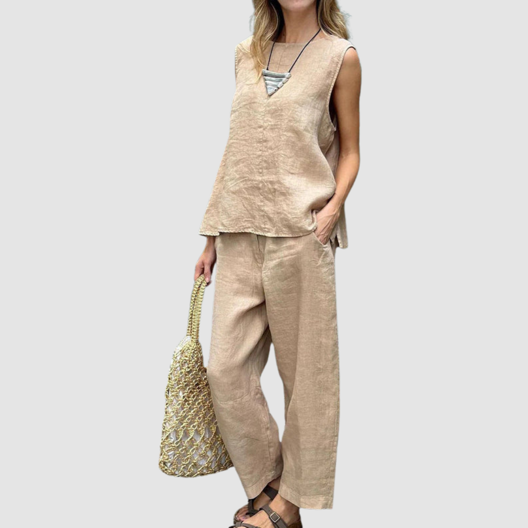 Sleeveless Top and Tapered Pants Two Piece Set 3