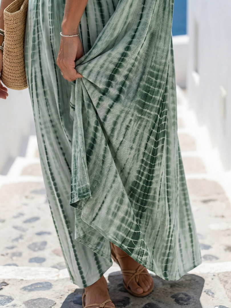 Tie Dye V-Neck Spaghetti Strap Maxi Dress 4
