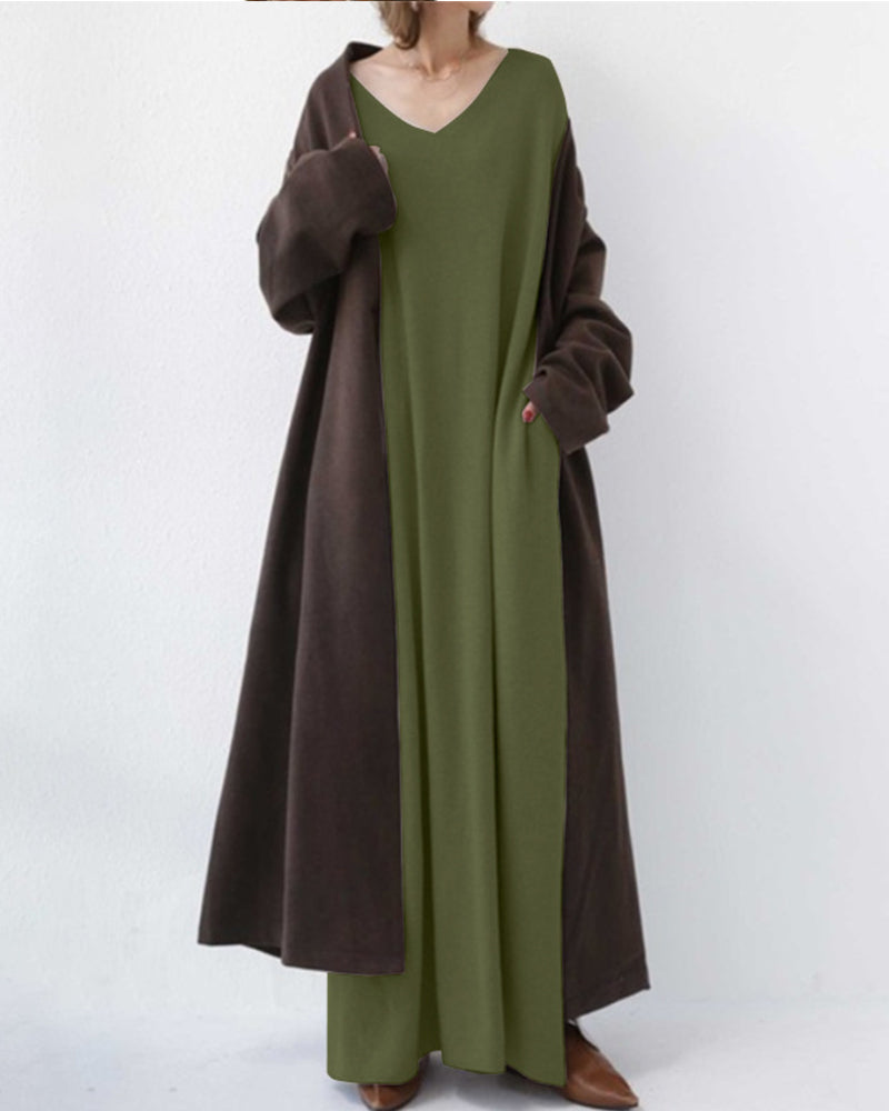 Long Sleeve Ribbed Knit Sweater Dress - View 8