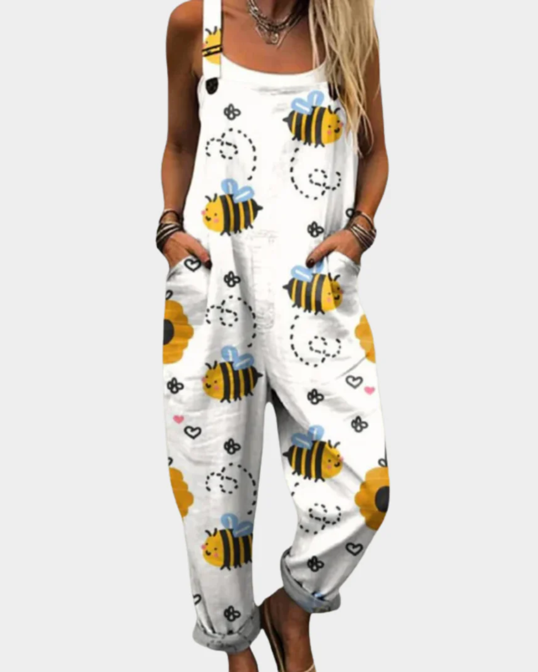 Wildflower Print Cuffed Leg Overall Jumpsuit with Pockets 2