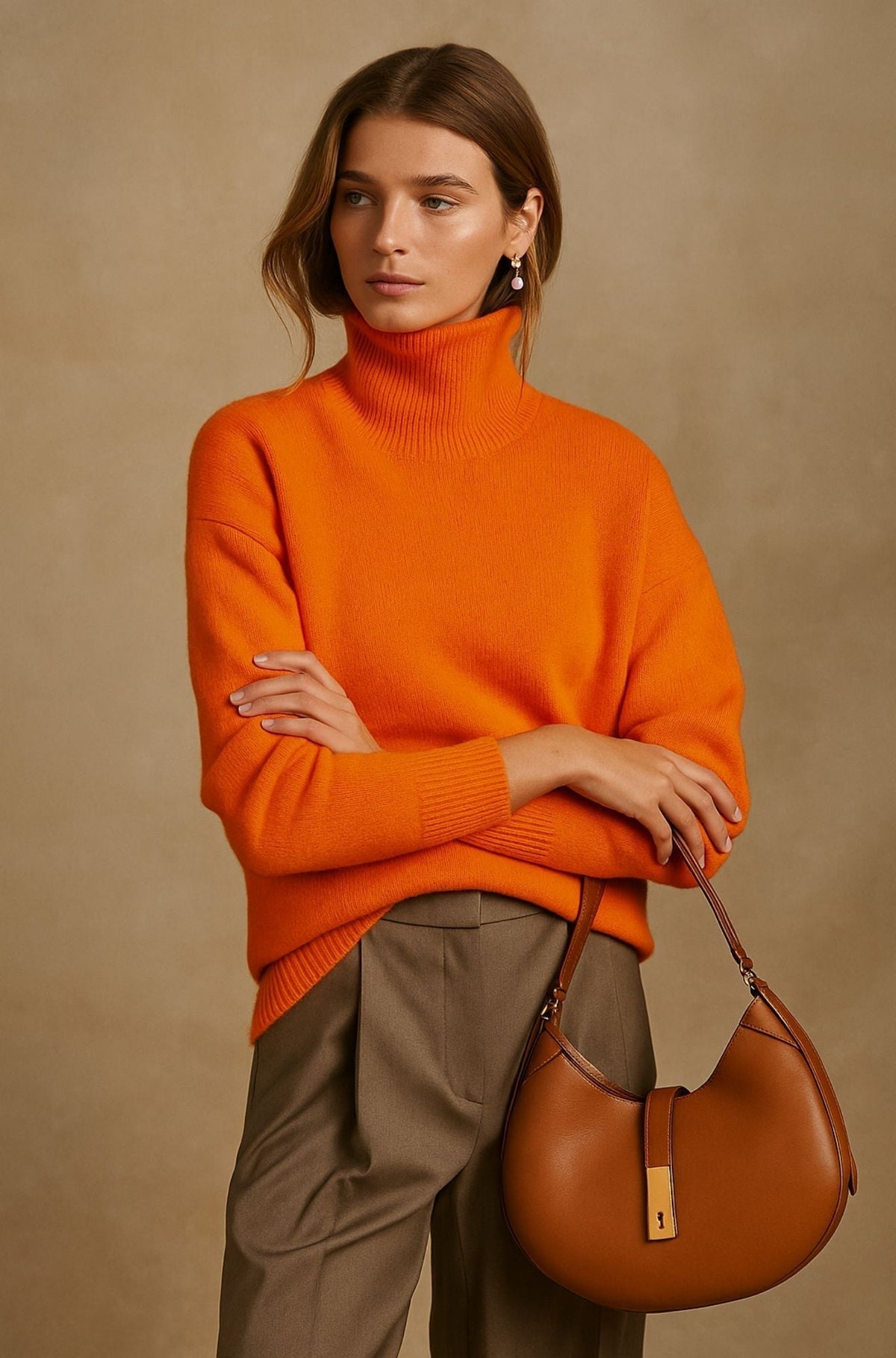 Oversized Turtleneck Drop Shoulder Sweater 6