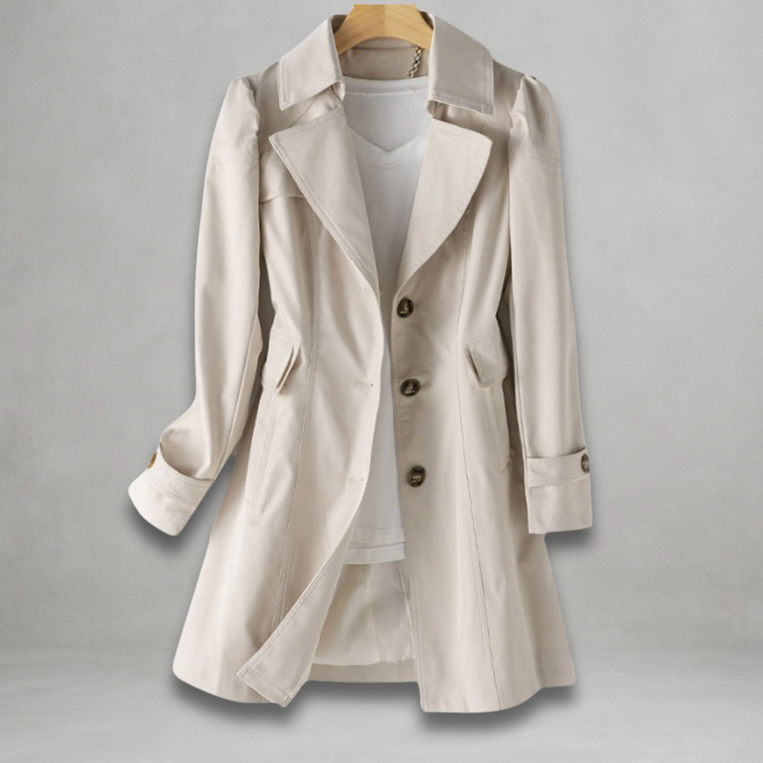 Notch Lapel Single Breasted Short Trench Coat 3