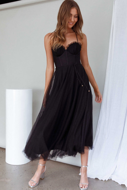 Tulle Sweetheart Tiered Layered Maxi Dress - View 3
