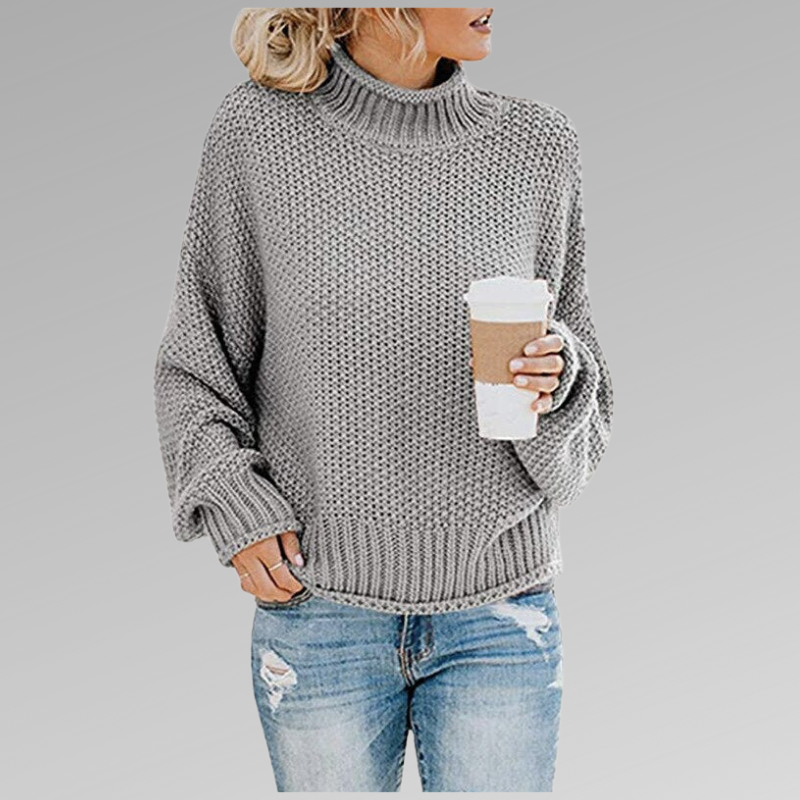 Turtleneck Long Sleeve Chunky Knit Sweater 5