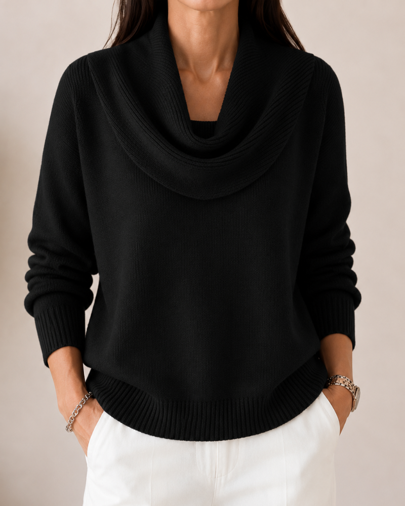 Cowl Neck Long Sleeve Knit Sweater 7
