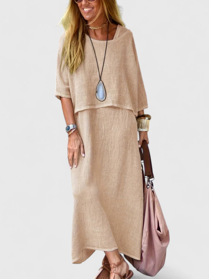 Batwing Sleeve Top and Maxi Skirt Two Piece Set