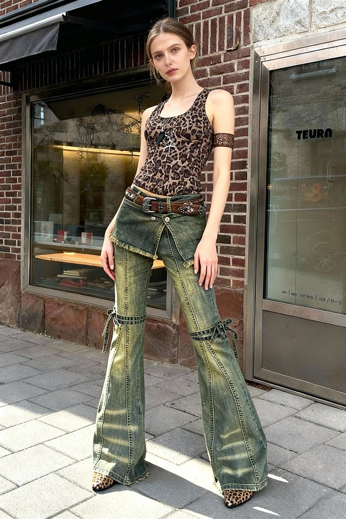 High-Waist Wide-Leg Denim Jeans