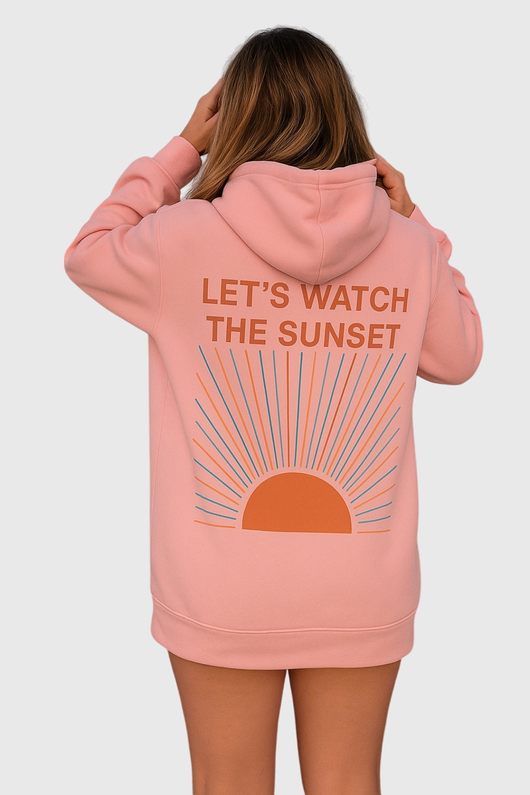 Sunset Graphic Print Drawstring Hoodie 5