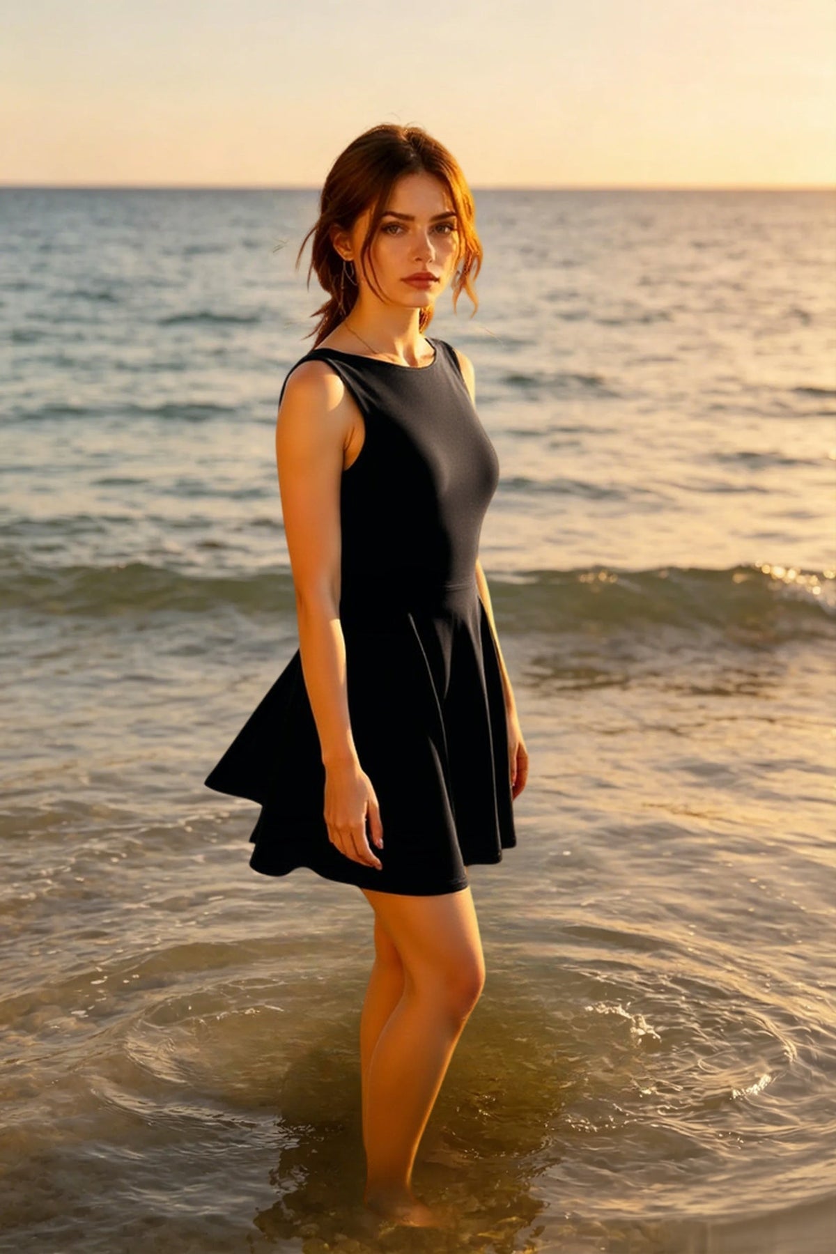 Boat Neck Sleeveless Fit and Flare Mini Party Dress - View 5