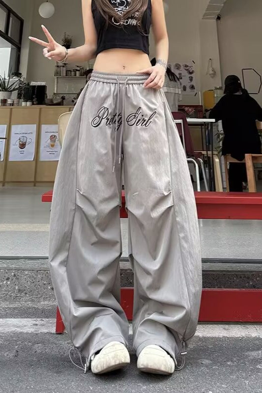 Vintage Hip Hop Curved Blade Wide Leg Cargo Pants