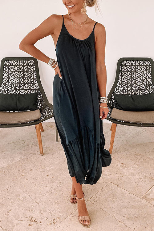 Spaghetti Strap V-Neck Tiered Ruffle Hem Maxi Dress - View 13