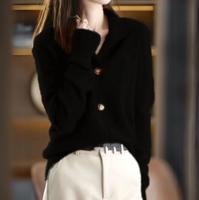 Collared Button Front Knit Cardigan 5