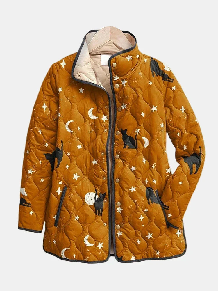 Cat and Star Print Quilted Jacket 2