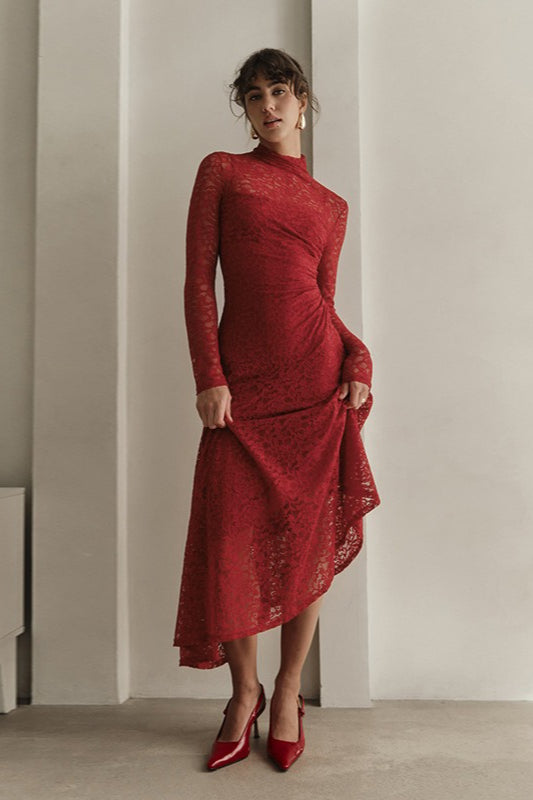 Lace Long Sleeve Maxi Dress - View 2