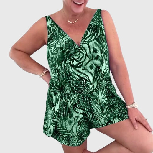 Animal Print V-Neck Sleeveless Playsuit 3