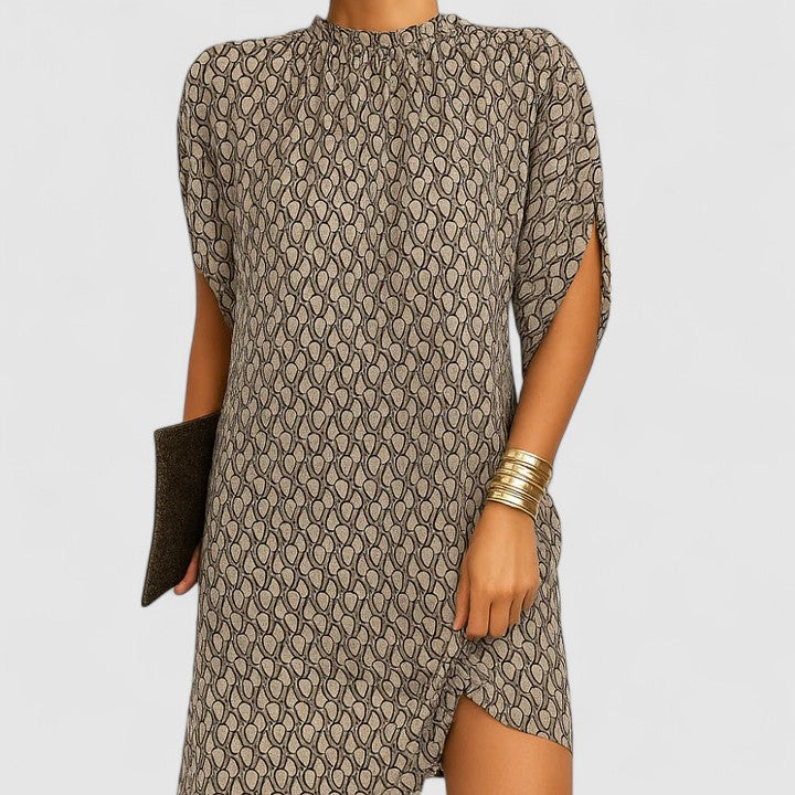 Ruched Mock Neck Sleeveless Shift Dress 5