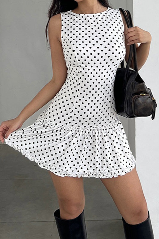 Lace V-Neck Sleeveless Bodycon Mini Dress