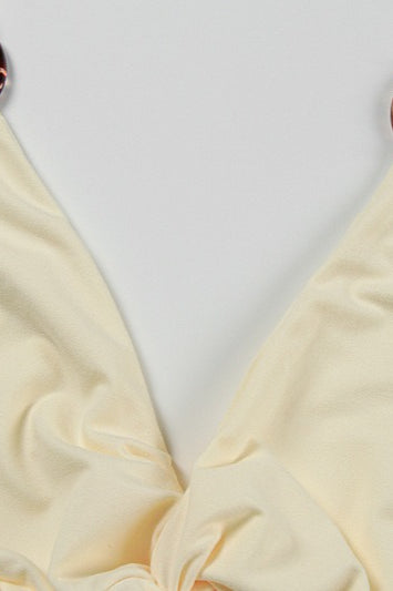 Halter Neck Twist Front Ring Detail Keyhole Cut Out Bodycon Maxi Dress - View 6