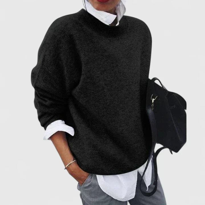 Mock Neck Long Sleeve Oversized Knit Sweater 5