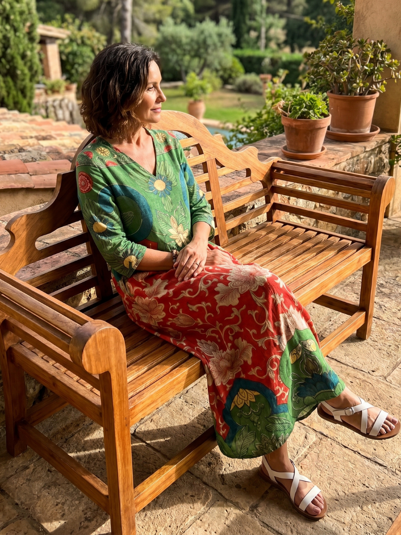 Floral Print V-Neck Pocket Maxi Dress 5