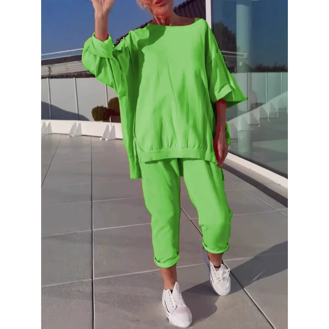Oversized Long Sleeve Top and Pants Two Piece Set 7