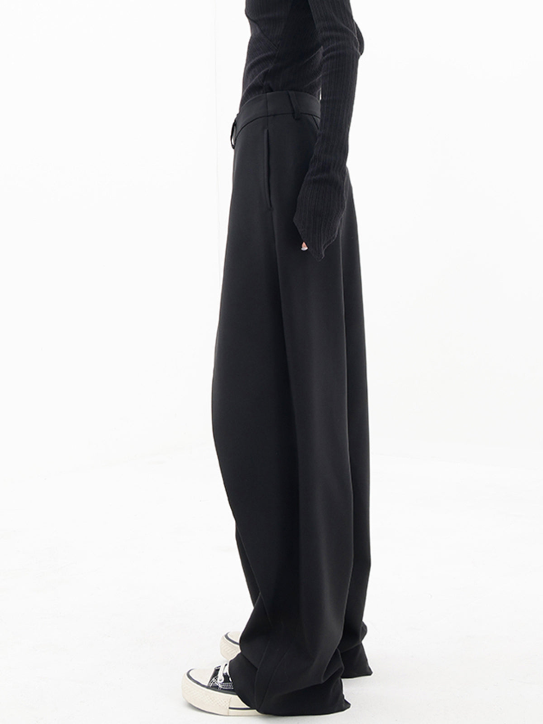 High Waist Asymmetric Wrap Wide Leg Trousers 7