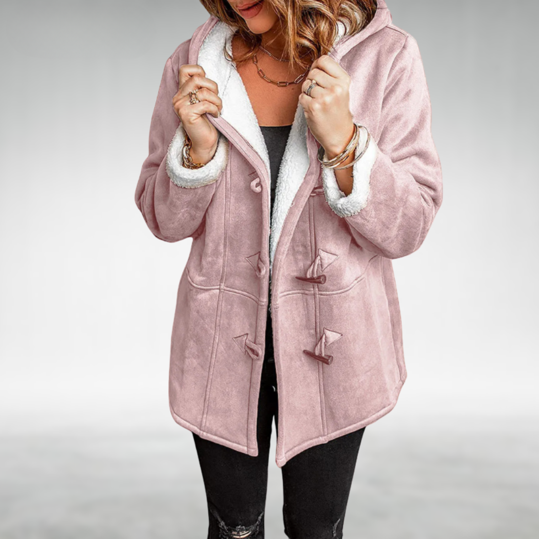 Hooded Sherpa Lined Toggle Faux Suede Jacket 2