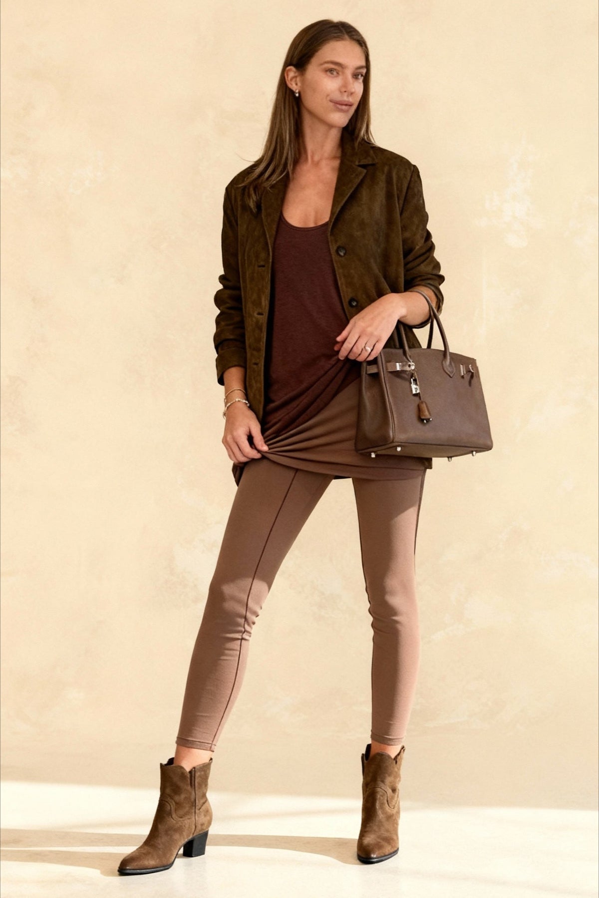 Fashion Elegant Stylish Warm Brown Lapel Jacket