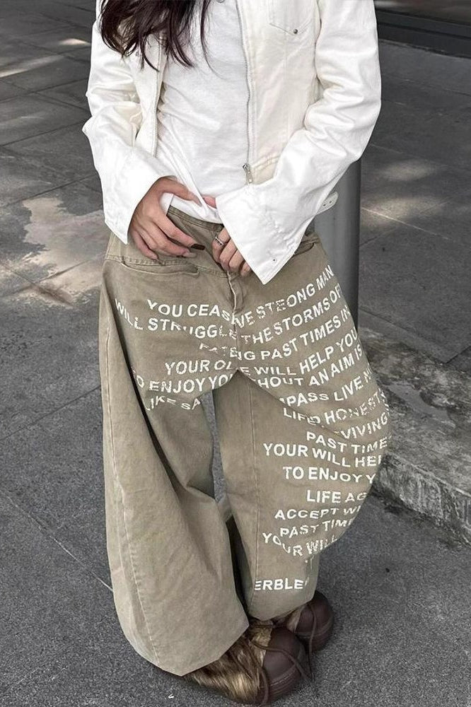 Vintage Washed Wide-Leg Denim Jeans