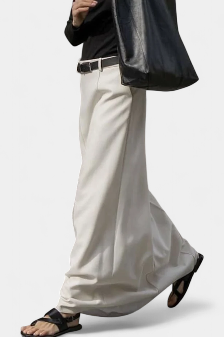 High Waist Satin Look Front Seam Maxi Skirt 2