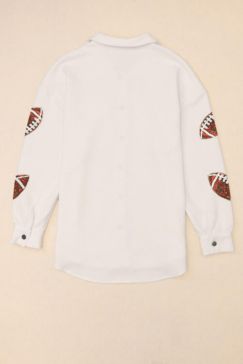 Snap And Patch Button Collared With Jacket Neck Football