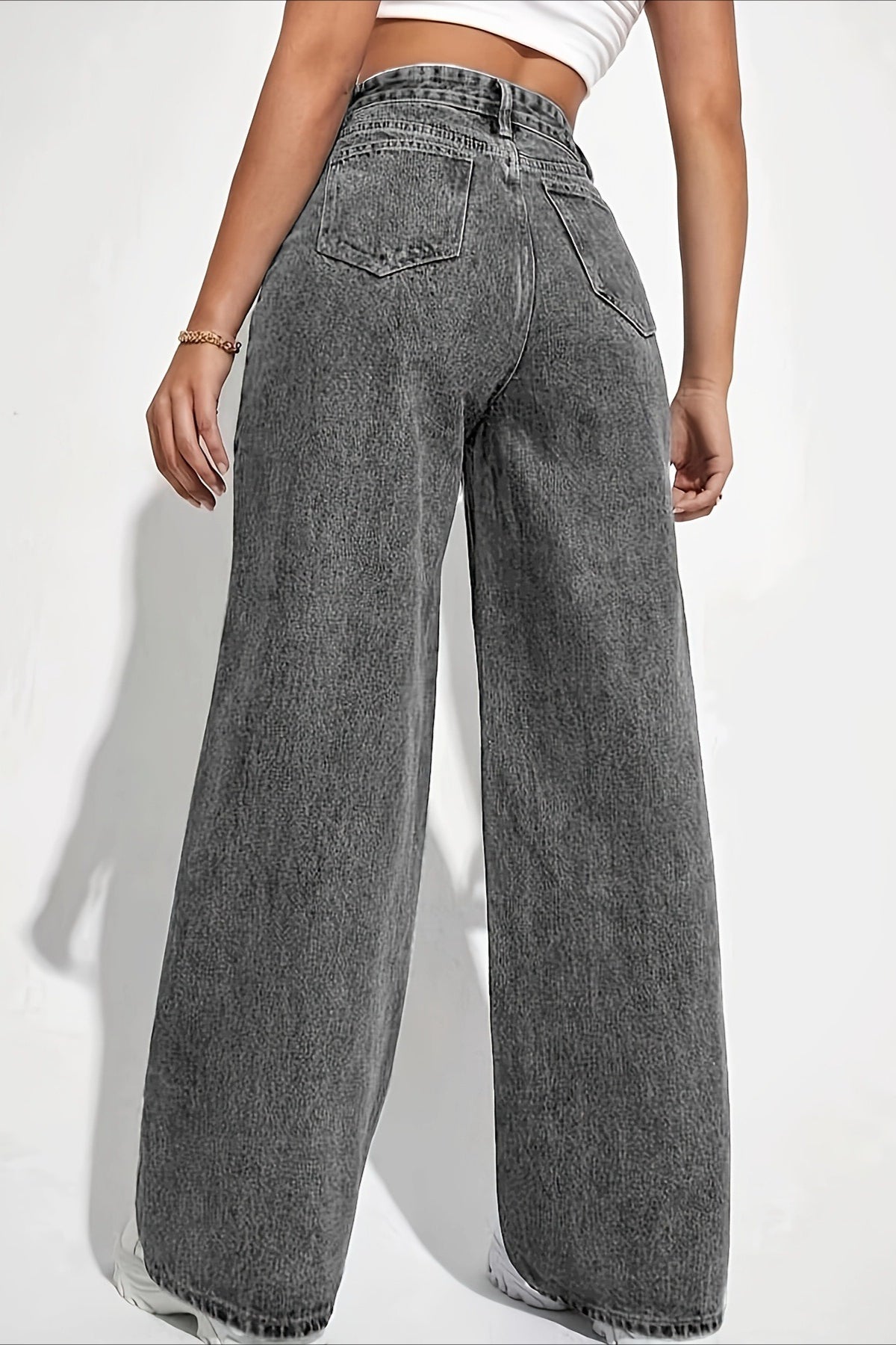 High-Waist Straight-Leg Denim Jeans