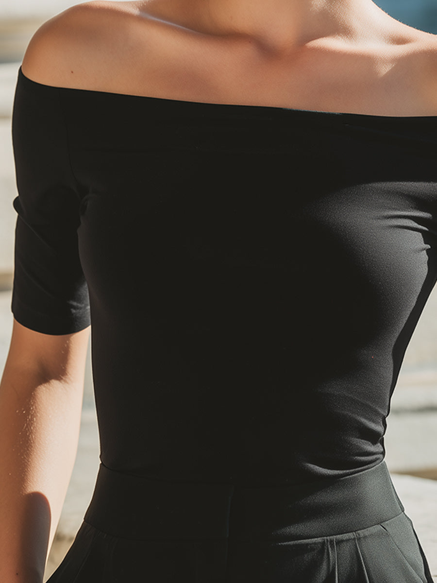 Off Shoulder Short Sleeve Fitted Top 3