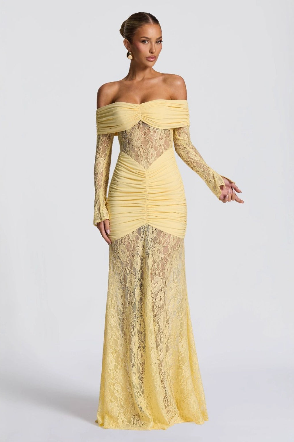 Backless Halter-Neck Lace Bodycon Maxi Dress