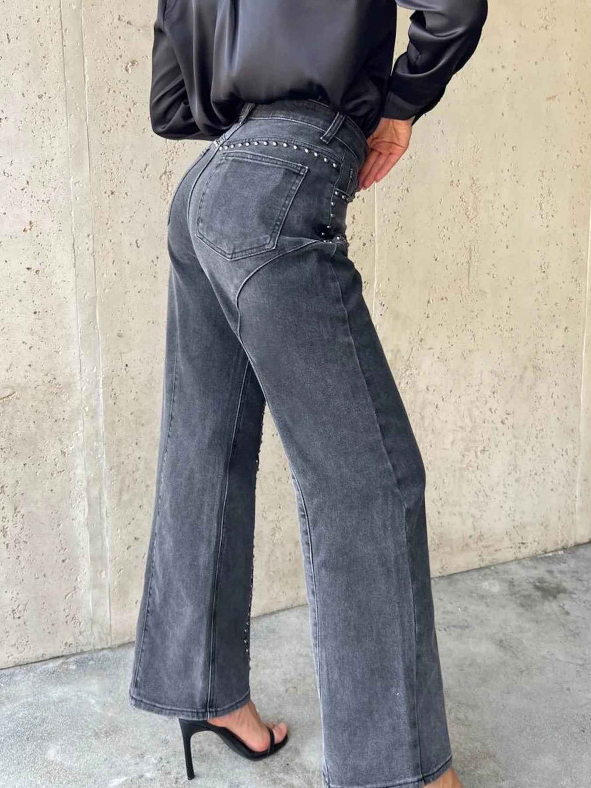Studded Wide Leg Jeans