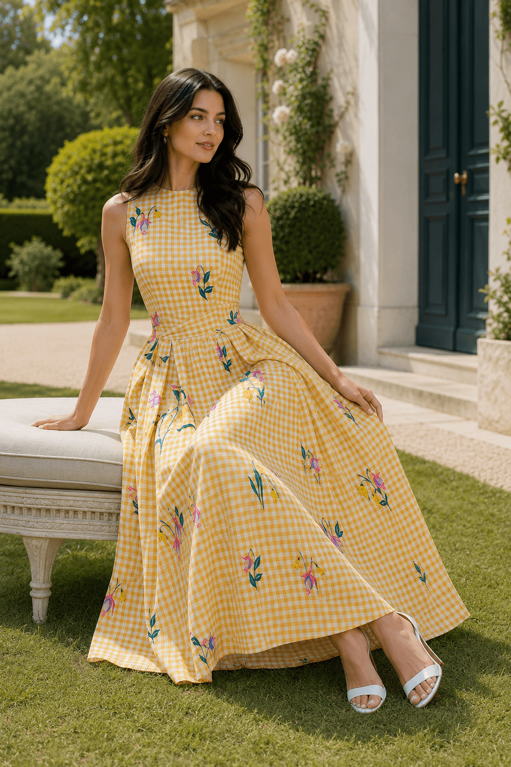 Vintage Washed Embroidered Floral Dress
