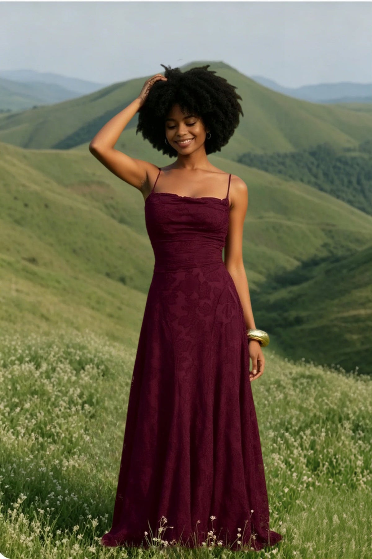 Backless Chiffon Maxi Dress in Blue - View 7