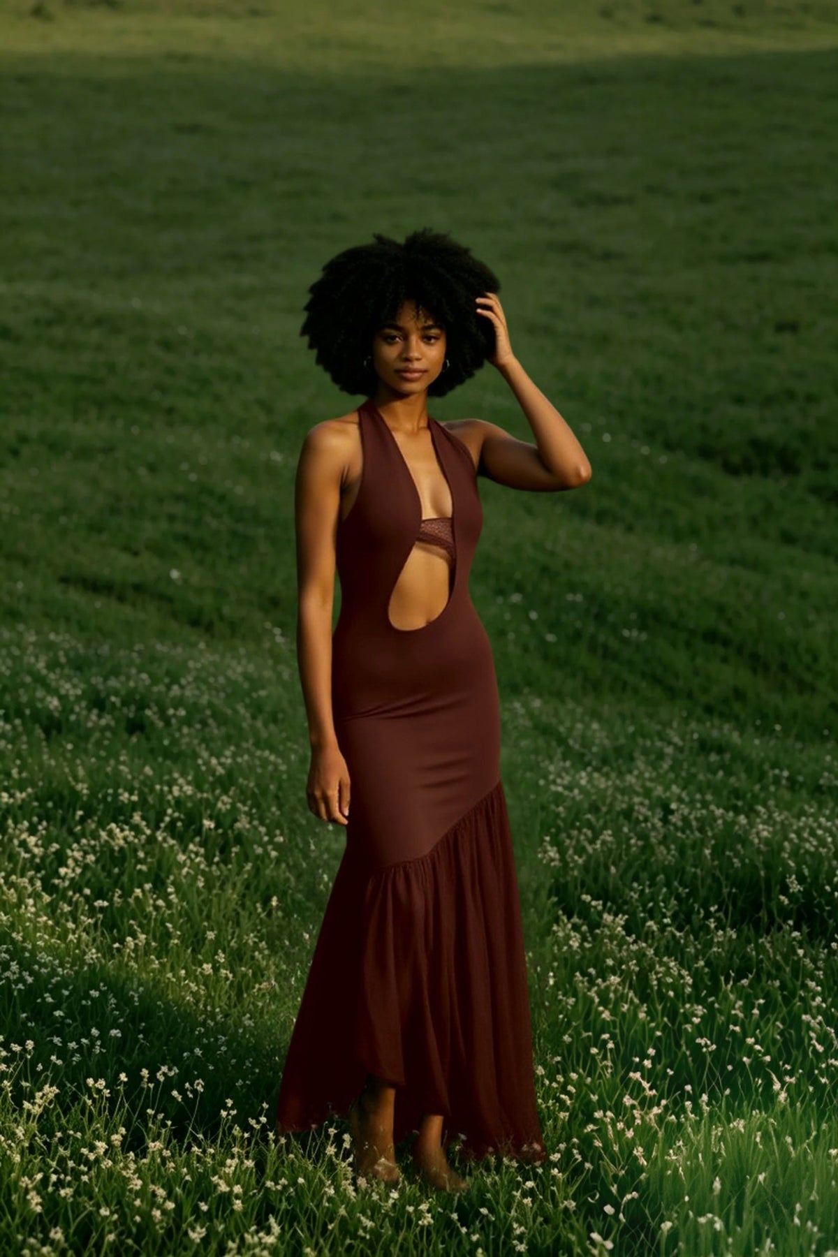 Fitted Mesh Backless Ruched Party Dress