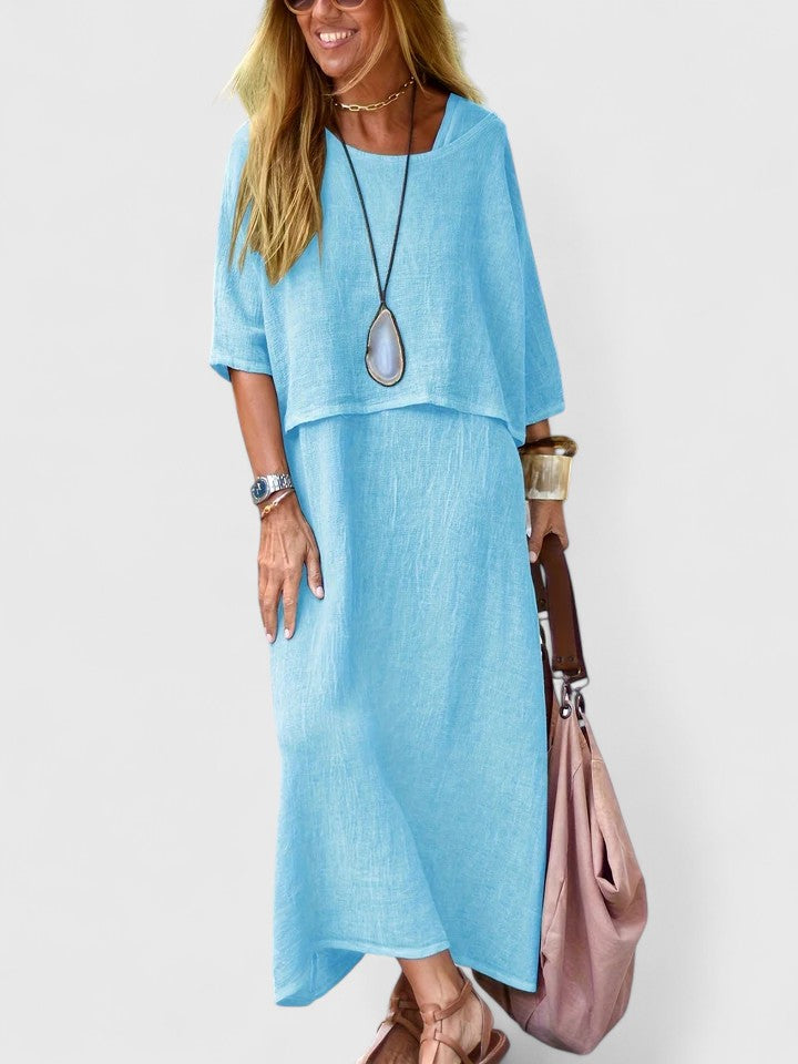 Batwing Sleeve Top and Maxi Skirt Two Piece Set 4