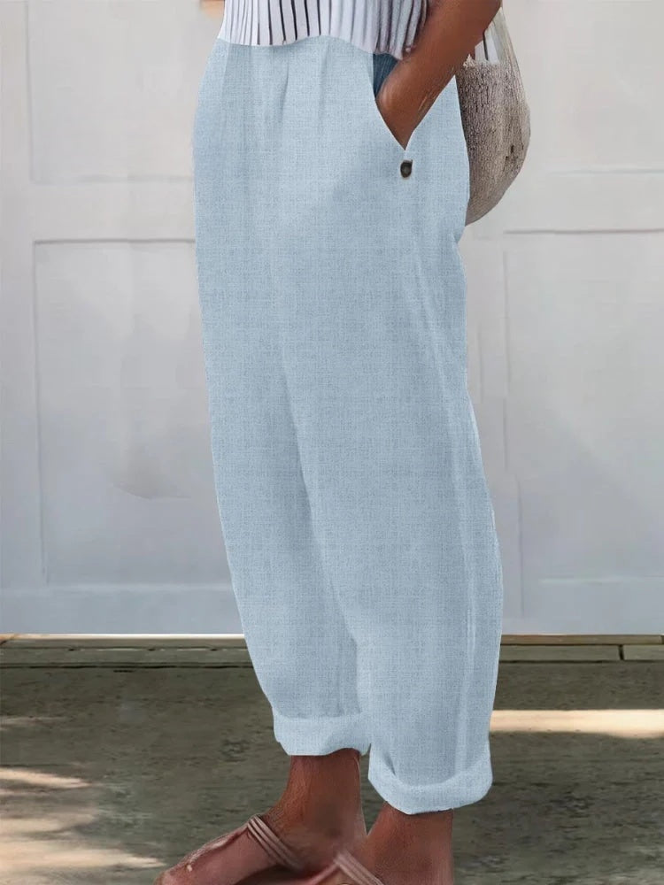 High Waist Tapered Pocket Casual Pants 6